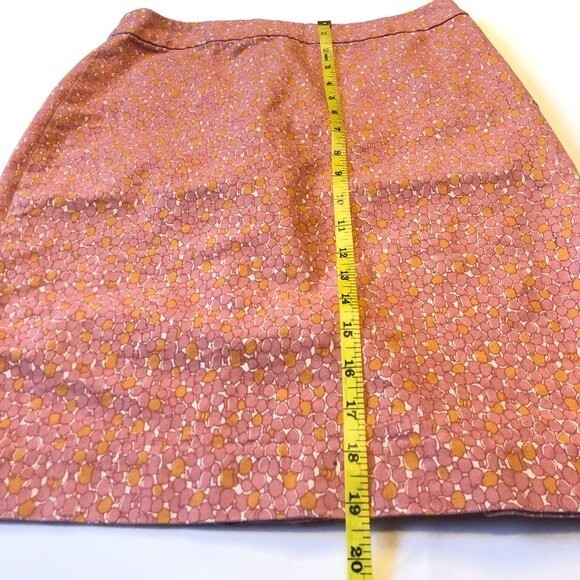 Women's Talbots Petites 2 Petite Pink Coral Floral Pencil Skirt Unlined Slim - Picture 10 of 10